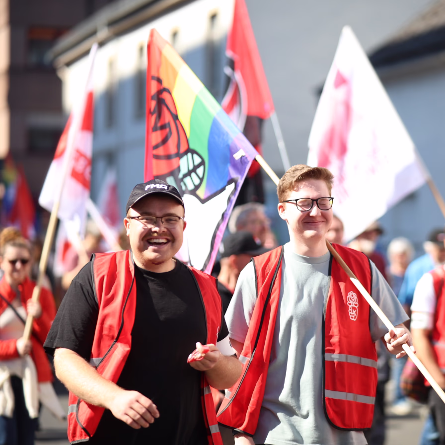 Foto von Jusos bei der 1. Mai Demonstration in Limburg an der Lahn