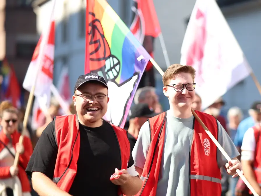 Foto von Jusos bei der 1. Mai Demonstration in Limburg an der Lahn